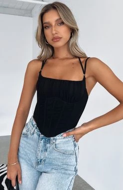 White Fox Boutique AU Goes Both Ways Bustier Black