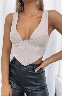 White Fox Boutique AU Golden Days Bustier Taupe
