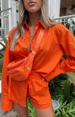 White Fox Boutique AU Behind The Look Shirt Orange Clothing