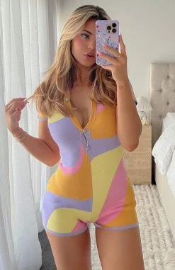 White Fox Boutique AU Time Of Our Lives Playsuit Wave Print