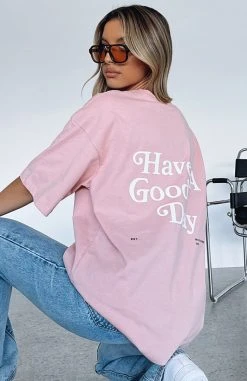 White Fox Boutique AU Have A Good Day Tee Pink Clothing