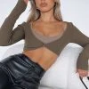 White Fox Boutique AU Have It Your Own Way Two Piece Crop Khaki