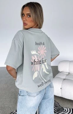 White Fox Boutique AU Health & Well-being Oversized Tee Sage Clothing