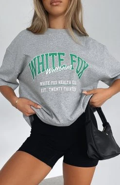 White Fox Boutique AU Clothing Health Club Tee Grey