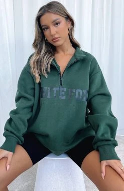 White Fox Boutique AU High Standard Zip Front Sweater Forest Green Clothing 13 White Fox Boutique AU High Standard Zip Front Sweater Forest Green Clothing