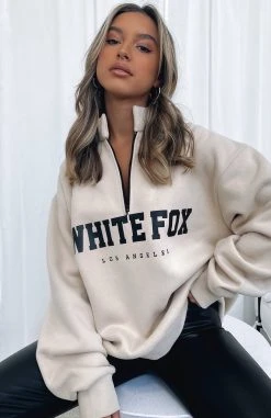 White Fox Boutique AU Clothing High Standard Zip Front Sweater Sand 11 White Fox Boutique AU Clothing High Standard Zip Front Sweater Sand