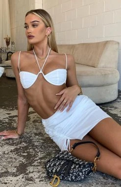 White Fox Boutique AU Bottoms Effortless Mini Skirt Off White