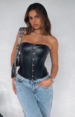 White Fox Boutique AU Dark Side PU Bustier Black 14 White Fox Boutique AU Dark Side PU Bustier Black