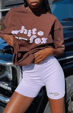 White Fox Boutique AU Clothing 4th Edition Ribbed Bike Shorts Orchid