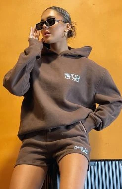 White Fox Boutique AU Clothing Moving Different Hoodie Chocolate