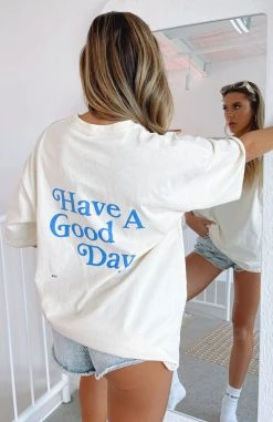 White Fox Boutique AU Have A Good Day Tee Cream Clothing