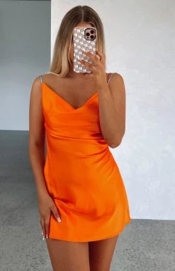 White Fox Boutique AU Coming In Hot Mini Dress Orange