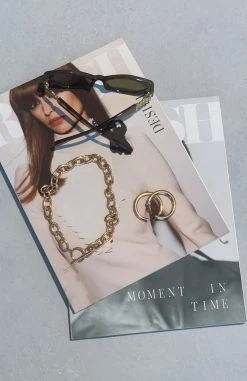 White Fox Boutique AU Girl Talk Choker Necklace Gold