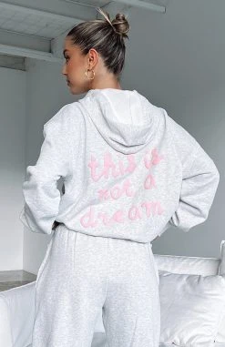 White Fox Boutique AU Not A Dream Hoodie Grey Marle Clothing 15 White Fox Boutique AU Not A Dream Hoodie Grey Marle Clothing