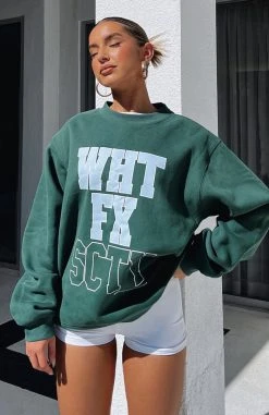 White Fox Boutique AU Strong Style Sweater Forest Green