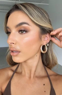 White Fox Boutique AU Vera Hoop Earrings Gold