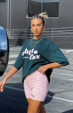 White Fox Boutique AU Times Like This Mesh Mini Skirt Blue Monogram Print