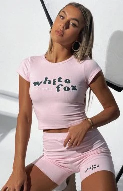 White Fox Boutique AU 4th Edition Ribbed Baby Tee Valentine Clothing