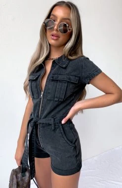 White Fox Boutique AU Summer Of Love Playsuit Acid Black Clothing 10 White Fox Boutique AU Summer Of Love Playsuit Acid Black Clothing