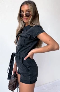 White Fox Boutique AU Summer Of Love Playsuit Acid Black Clothing 9 White Fox Boutique AU Summer Of Love Playsuit Acid Black Clothing