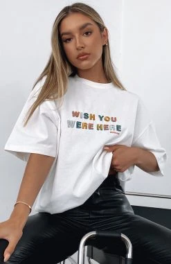 White Fox Boutique AU Stay Wishing Tee White Clothing