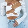 White Fox Boutique AU Step Aside Long Sleeve Crop White