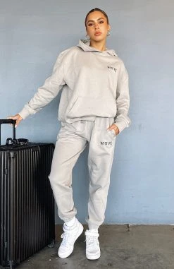 White Fox Boutique AU Classic Sweatpants Taupe Clothing