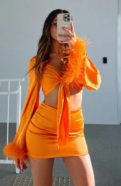 White Fox Boutique AU Classic Moment Mini Skirt Peach Clothing