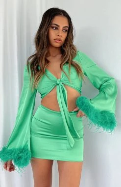 White Fox Boutique AU Classic Moment Mini Skirt Green Clothing