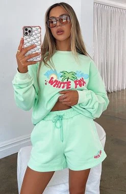 White Fox Boutique AU My Sunshine Lounge Shorts Apple Green Clothing