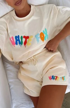 White Fox Boutique AU Clothing Real Deal Lounge Shorts Buttercup