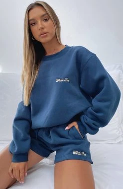 White Fox Boutique AU How Could I Forget Lounge Shorts Navy Clothing