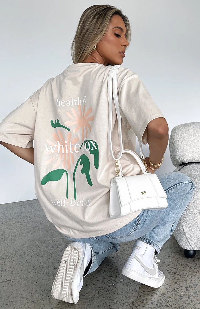 White Fox Boutique AU Clothing Health & Well-being Oversized Tee Beige 3 White Fox Boutique AU Clothing Health & Well-being Oversized Tee Beige