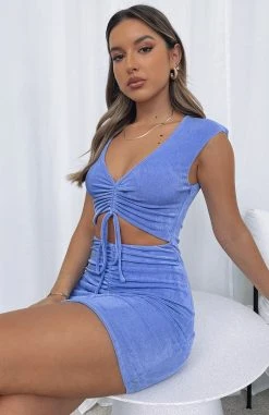 White Fox Boutique AU Natural Element Mini Dress Periwinkle Dresses