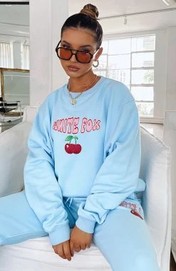 White Fox Boutique AU Born To Stand Out Sweater Sky Blue