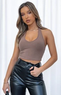 White Fox Boutique AU In The Loop Crop Mocha