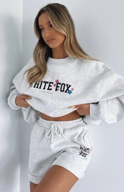 White Fox Boutique AU It's In The Details Sweater Grey Marle