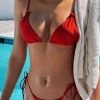 White Fox Boutique AU Swimwear Tel Aviv Bikini Top Shiny Red