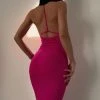 White Fox Boutique AU Clothing Rich Romance Midi Dress Pink