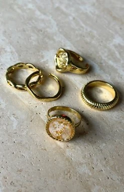 White Fox Boutique AU Jade Ring Set Gold Accessories 7 White Fox Boutique AU Jade Ring Set Gold Accessories