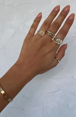 White Fox Boutique AU Jade Ring Set Gold Accessories