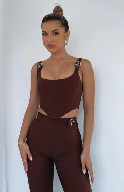 White Fox Boutique AU Keep Me Close Bustier Chocolate