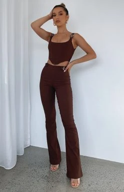 White Fox Boutique AU Satisfy Me Pants Chocolate