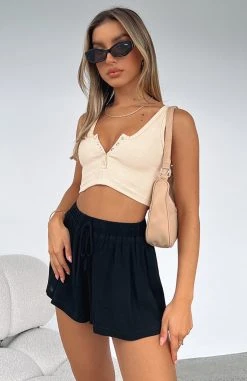 White Fox Boutique AU Tops Keep Them Guessing Crop Nude