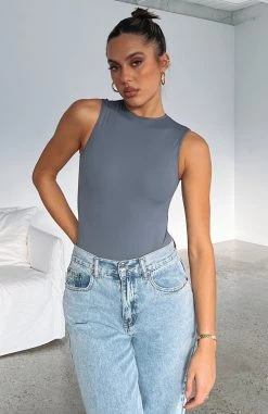 White Fox Boutique AU Keep You Around Bodysuit Slate