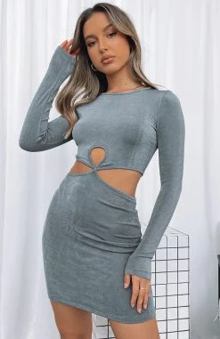 White Fox Boutique AU Leave Them Hanging Mini Dress Petrol Dresses