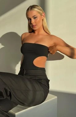 White Fox Boutique AU Cutting Corners Bodysuit Black