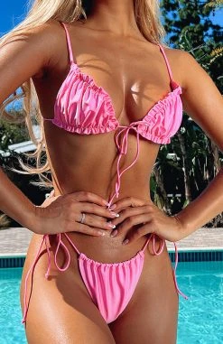 White Fox Boutique AU Swimwear Maldives Bikini Top Shiny Pink