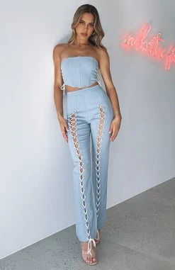 White Fox Boutique AU Get To Work Pants Steel Bottoms