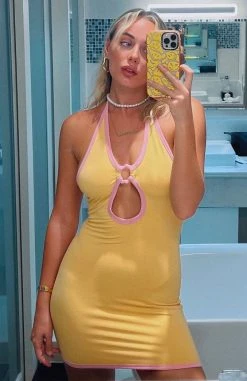 White Fox Boutique AU Living Free Mini Dress Peach